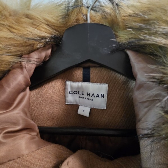 Cole Haan Wool faux fur coat - Picture 3 of 10